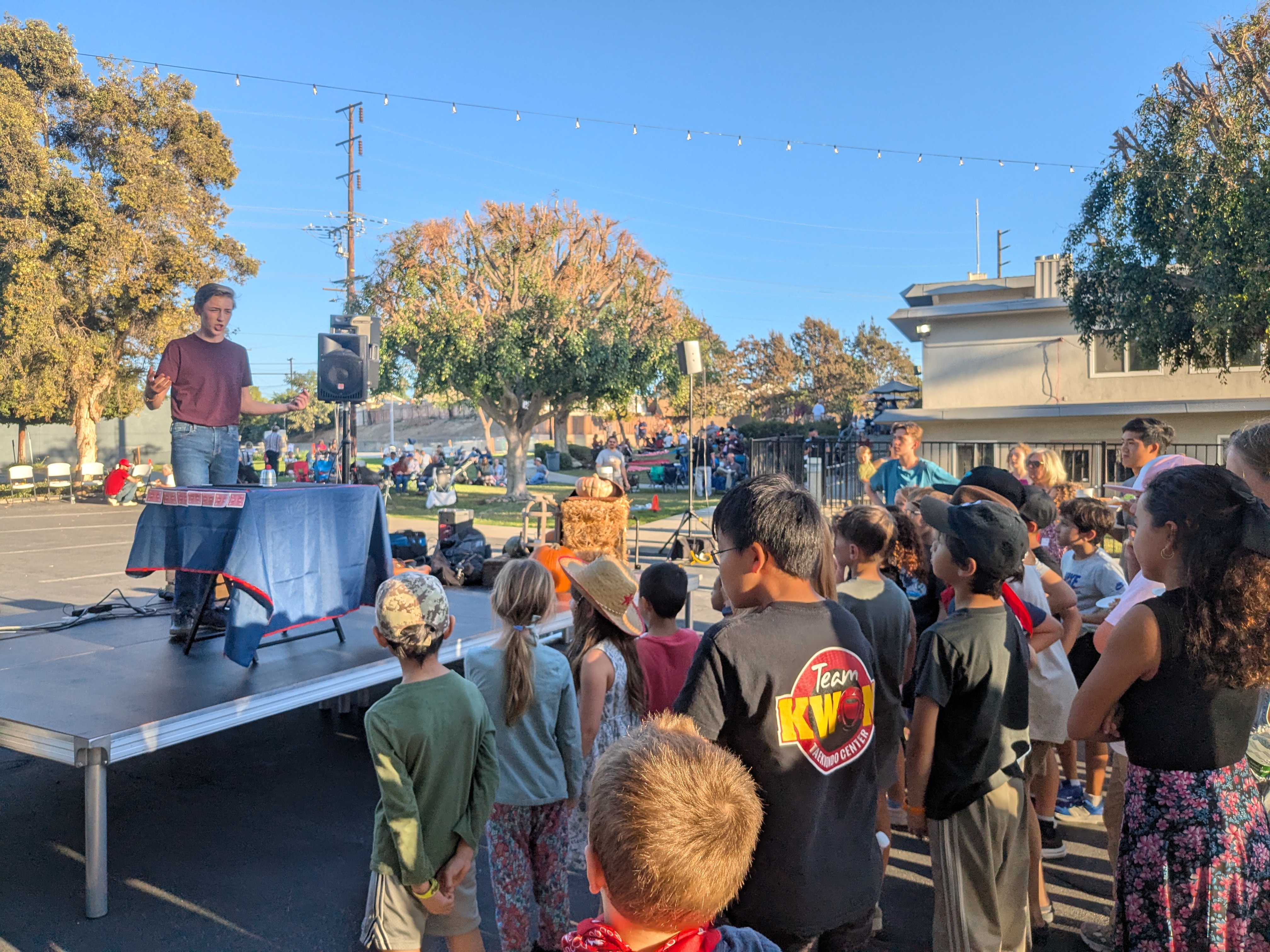 Josiah entertaining guests at an event